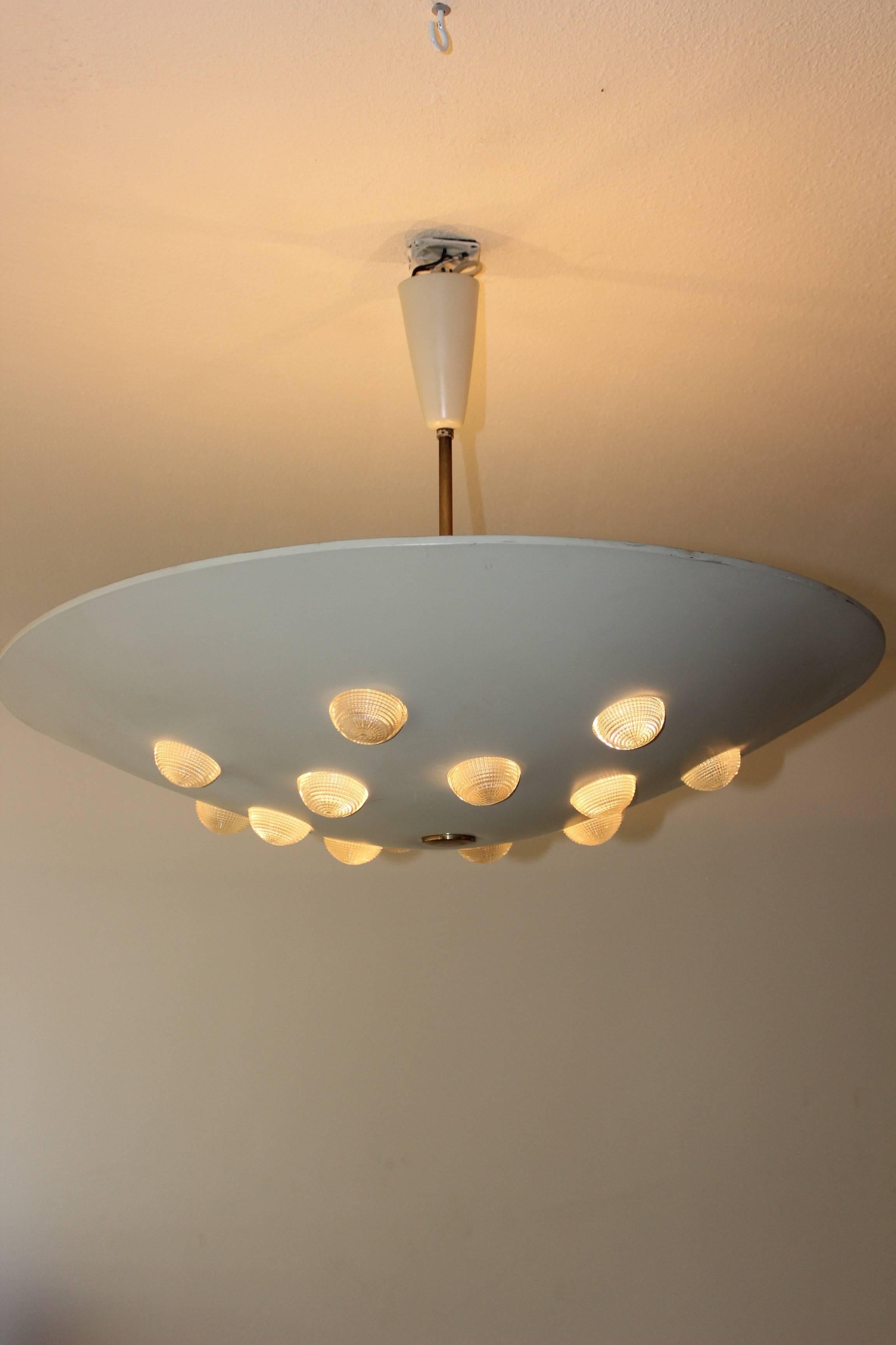 Mid-Century Modern Large Chandelier by Stilnovo Italy, circa 1950-1960 For Sale