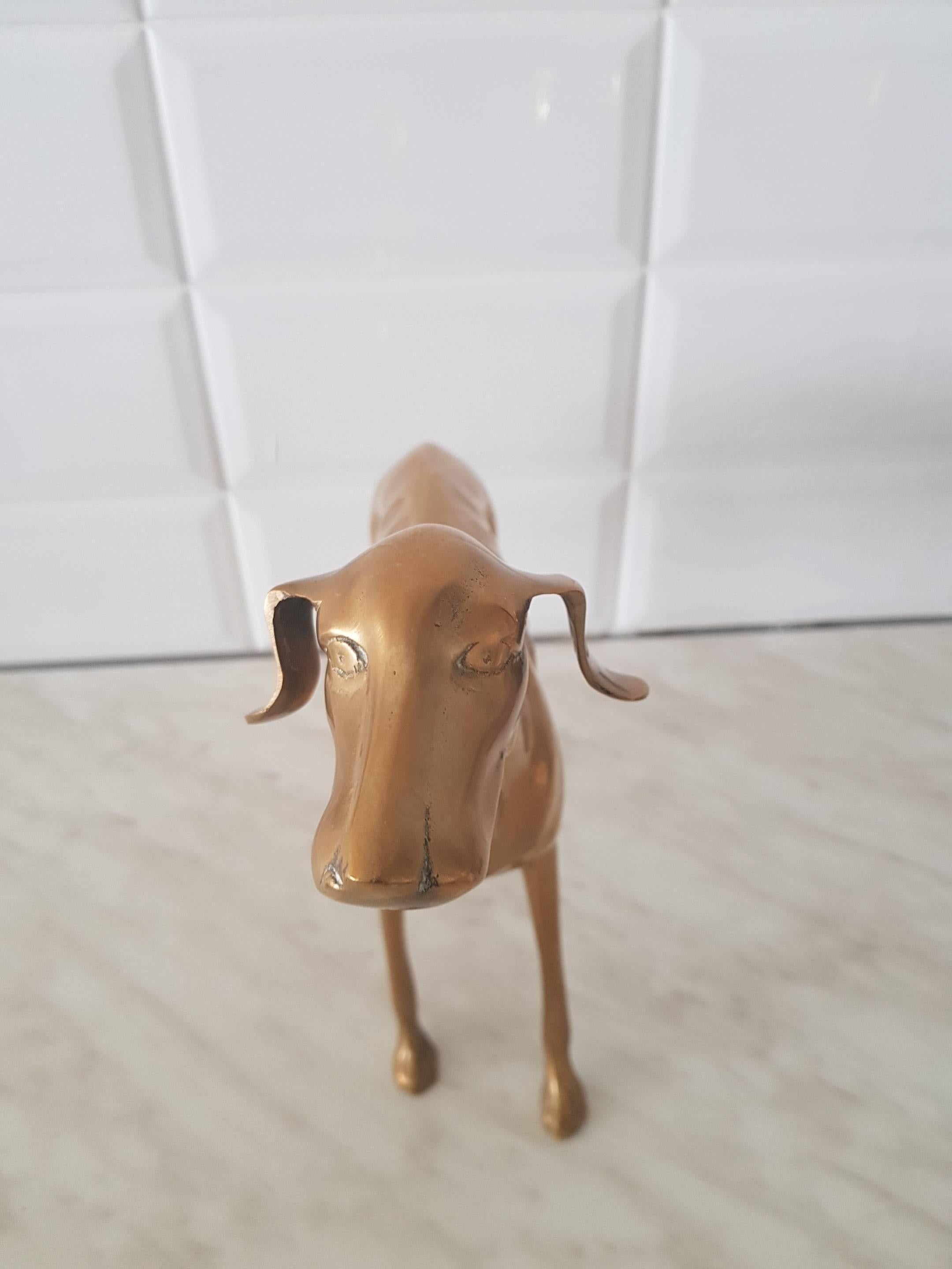 French  Vintage Brass Greyhound Hollywood Regency, 1970s For Sale