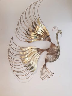 Vintage brass Curtis Jere wall sculpture 1970's