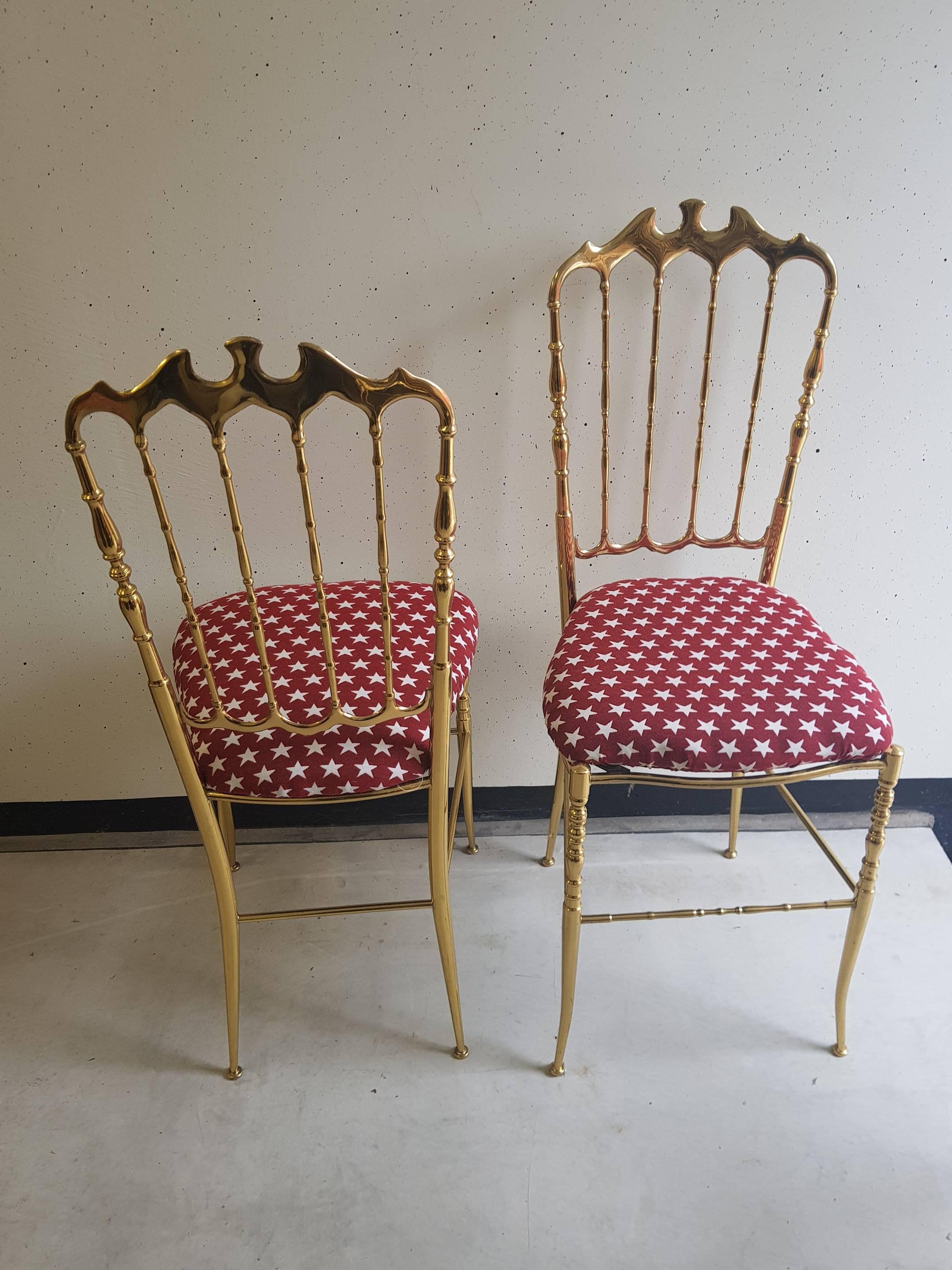 Chiavari brass chairs 1960's Italy In Good Condition In Diemen, NL