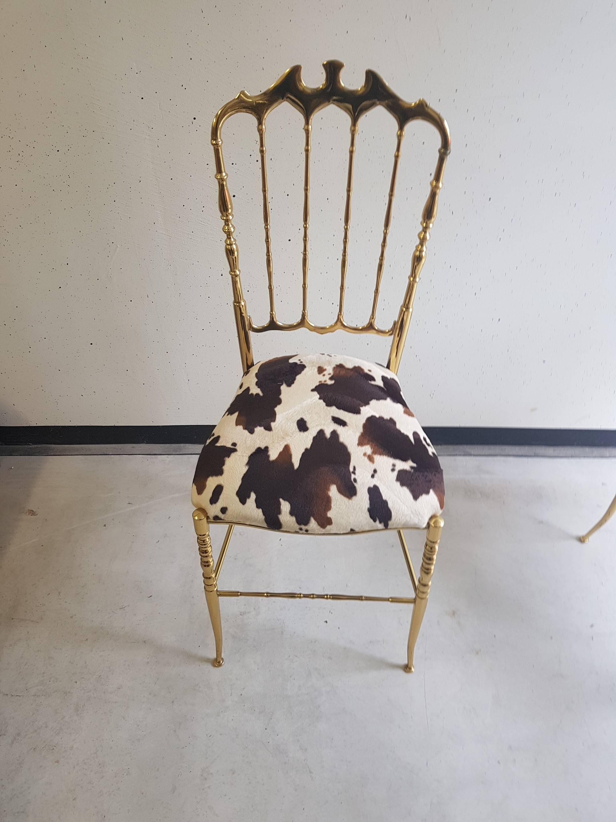 Chiavari brass Chairs 1960's Italy In Good Condition For Sale In Diemen, NL