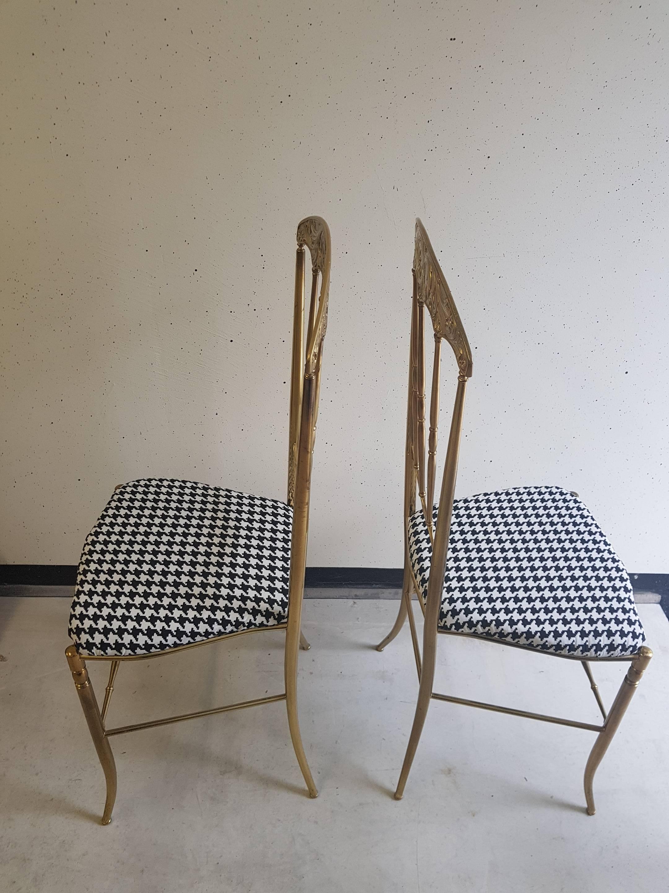  Chiavari brass Chairs 1960's Italy 3