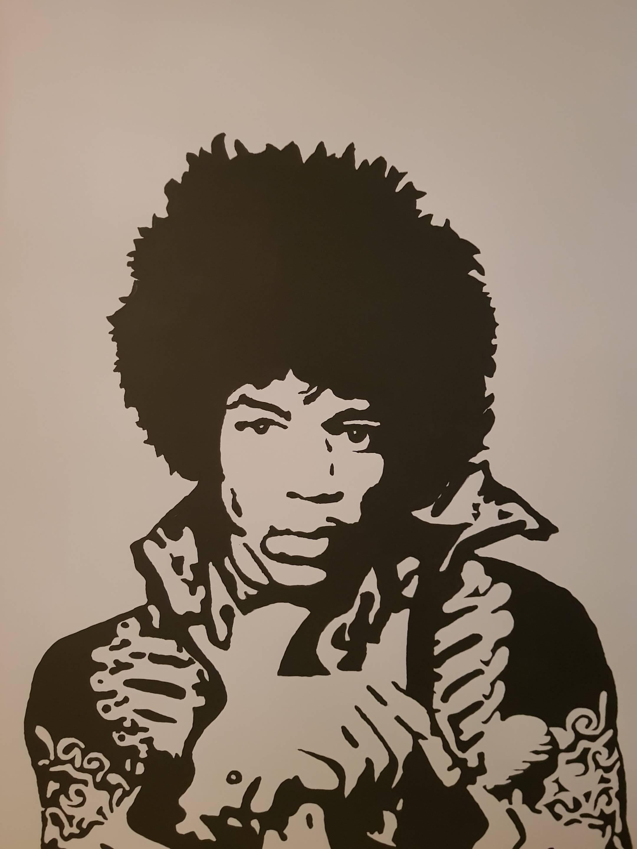 Dutch Big Jimi Hendrix Custom-Made Painting For Sale