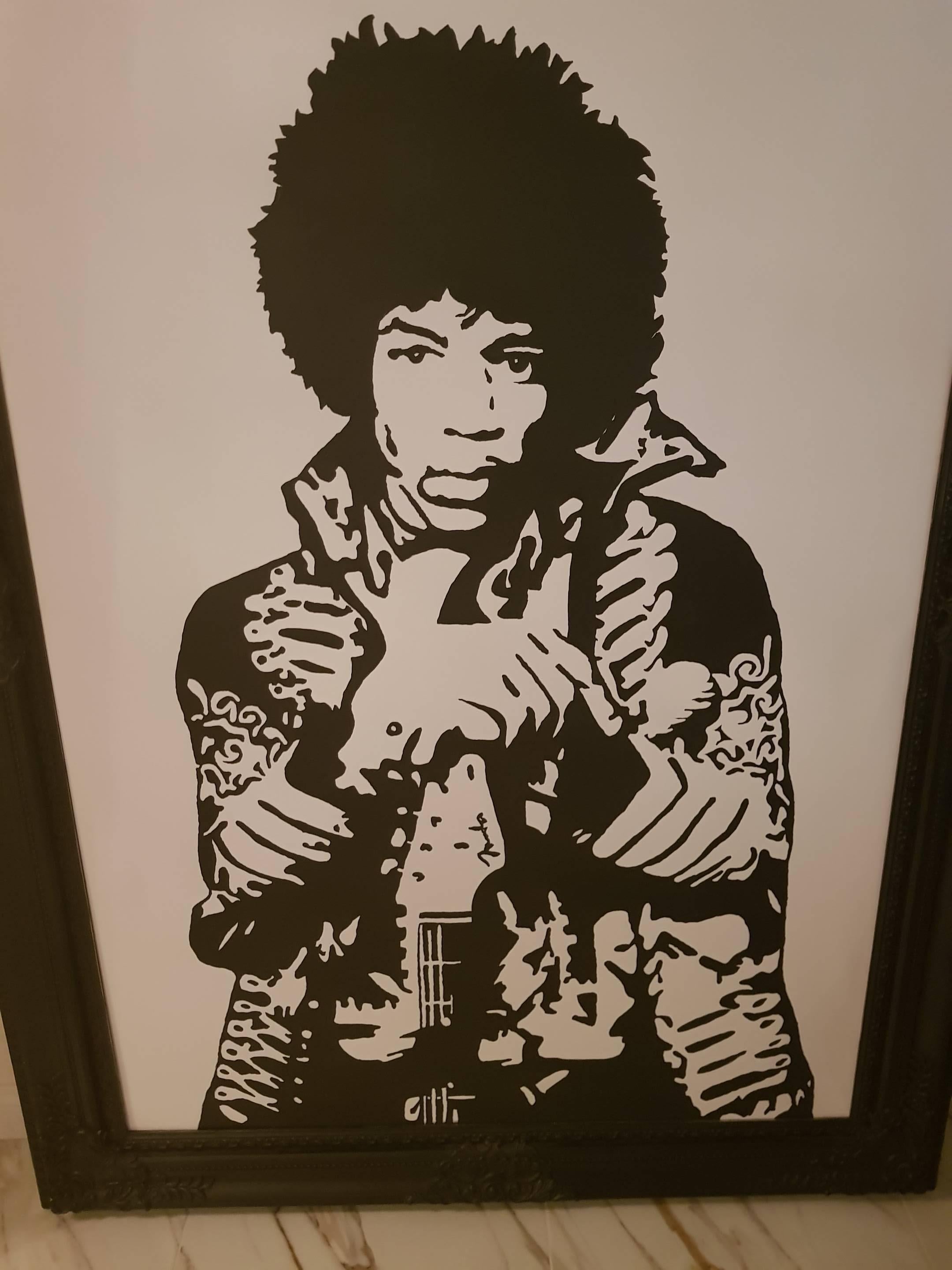 Big Jimi Hendrix Custom-Made Painting In Good Condition For Sale In Diemen, NL