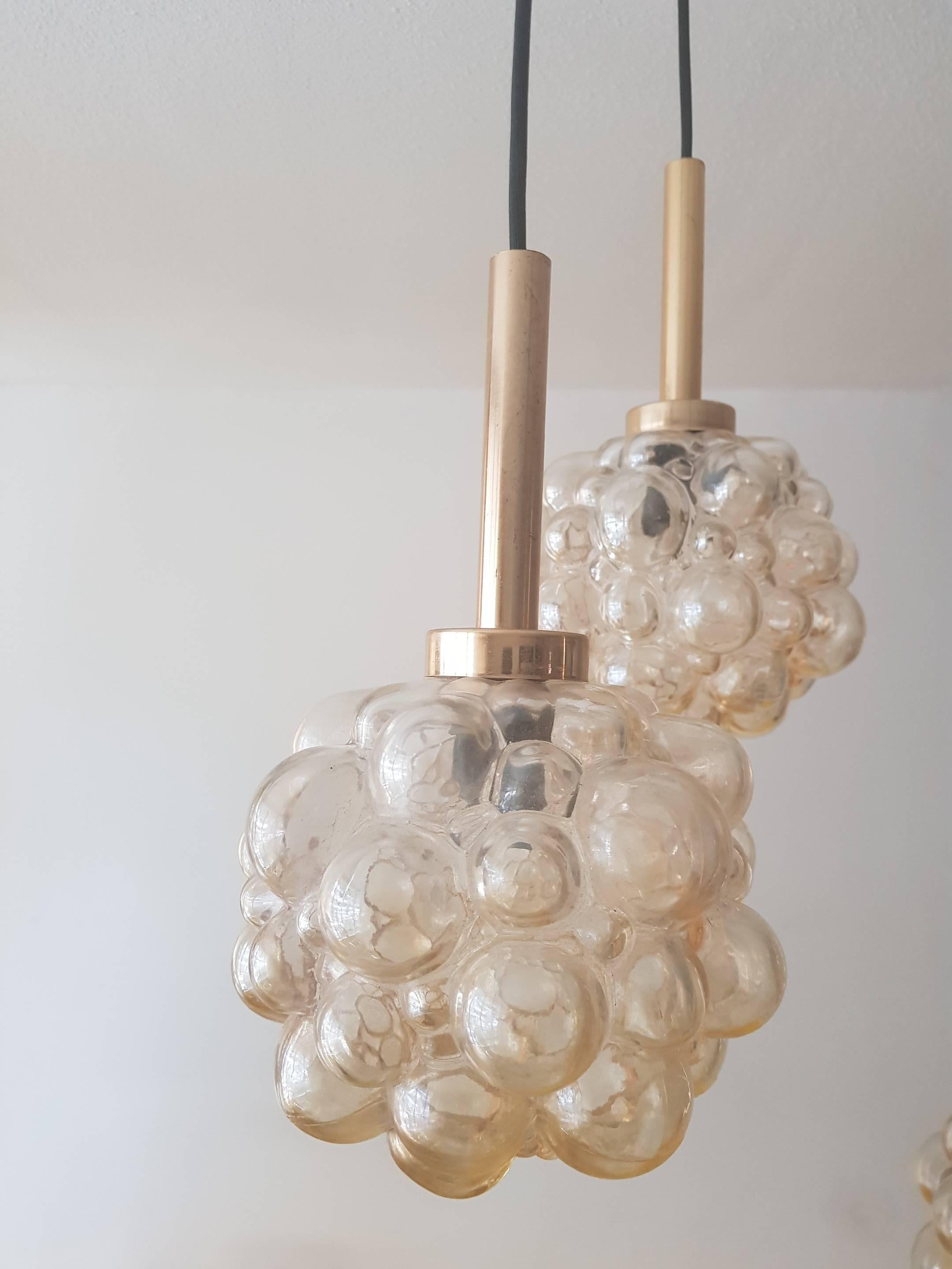 Hollywood Regency Vintage Bubble Glass Chandelier by Helena Tynell, 1960s