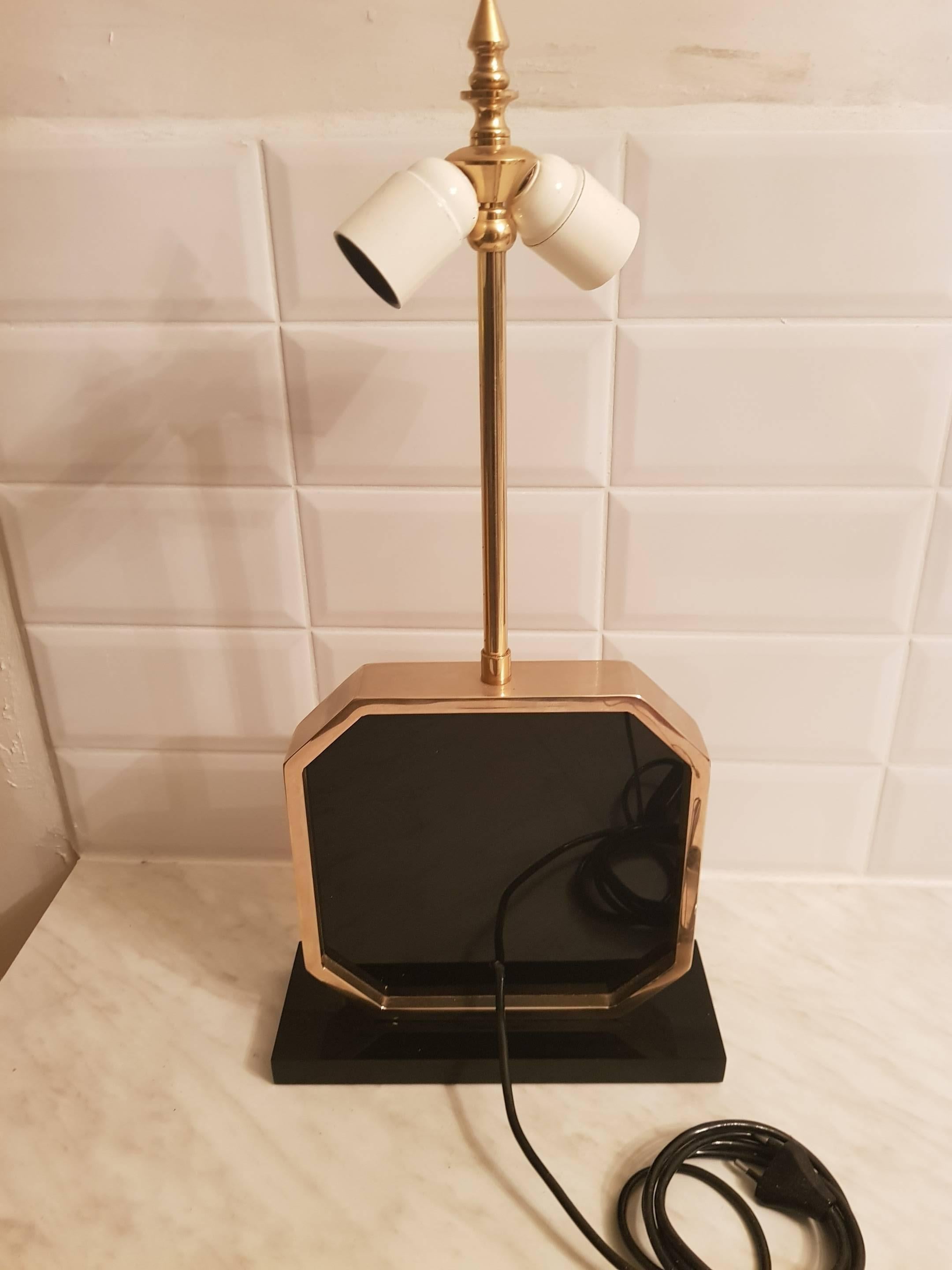 Gold-Plated Table Lamp by George Mathias, 1970s, Belgium In Good Condition For Sale In Diemen, NL