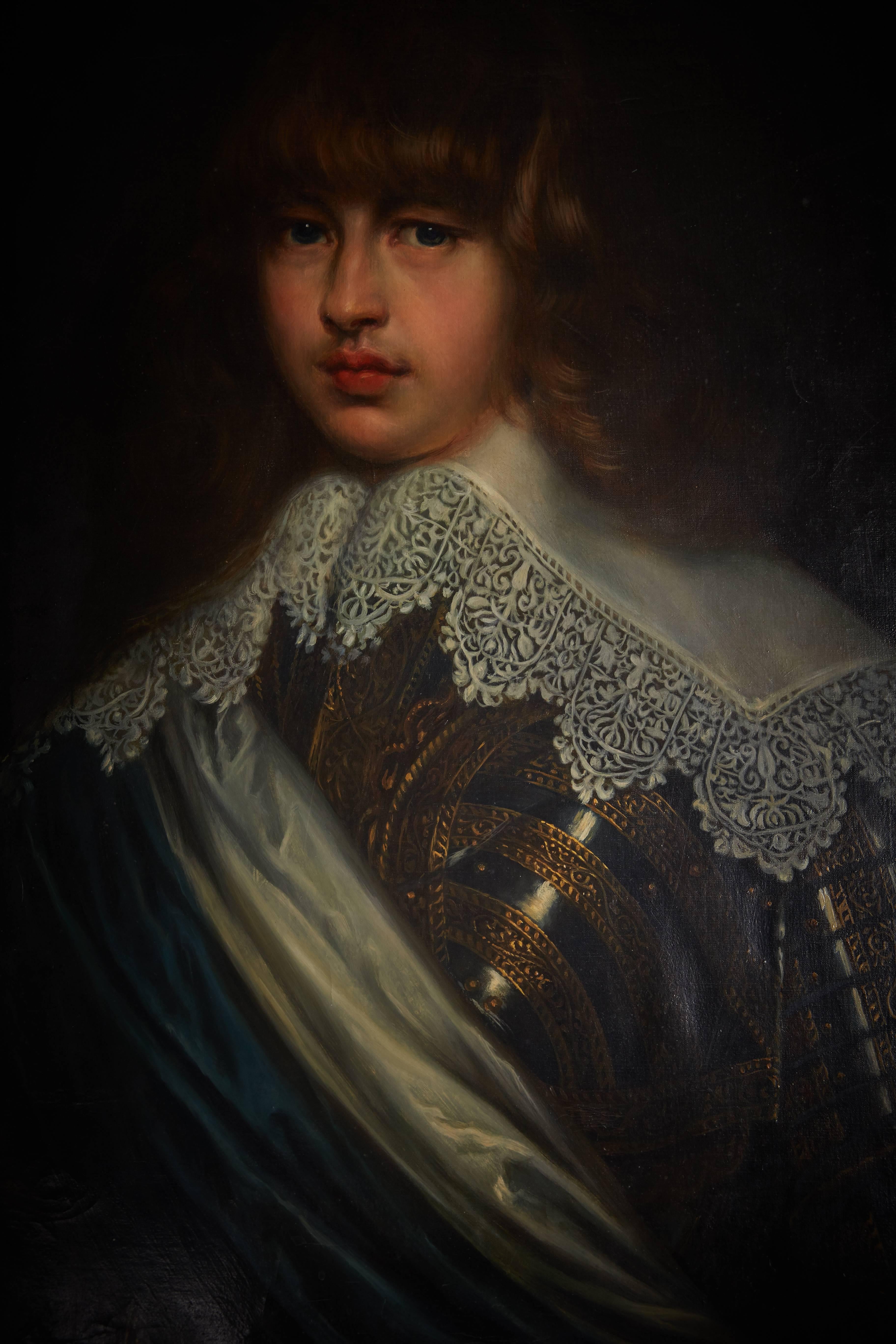 After Justus Sustermans, a wonderfully decorative portrait of prince Waldemar prince of Denmark. German school, 18th century. Oil on canvas. Provenance: Palazzo Sacchetti, Rome.