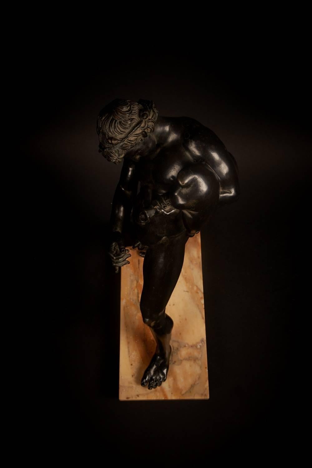 Patinated Large Italian patinated Bronze sculpture of youthful Bacchus, late 19th century