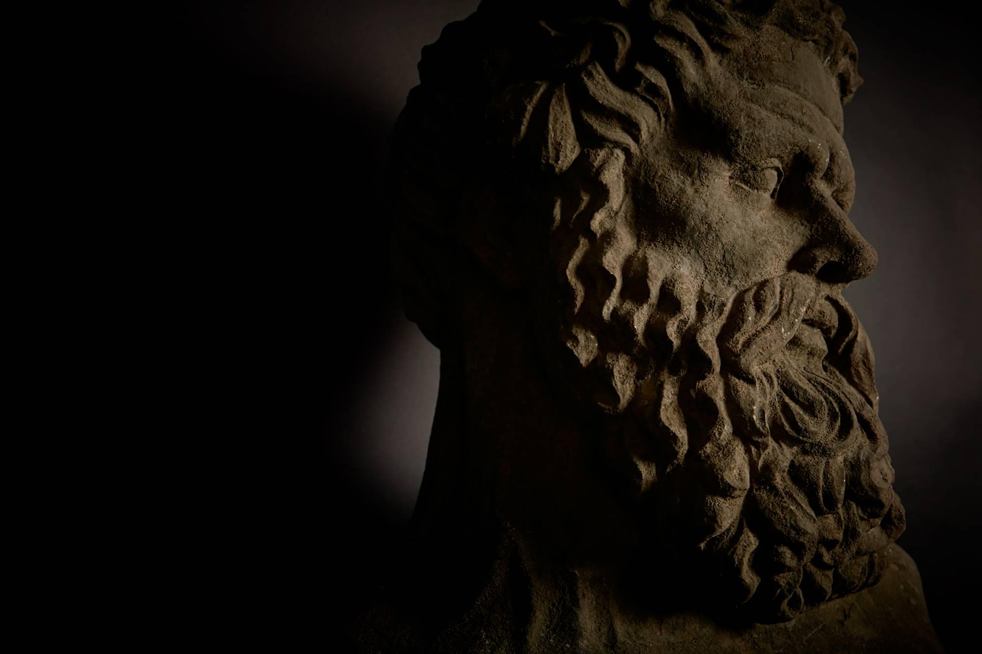 18th Century and Earlier Carved classical marble bust of Hercules, late 18th-Early 19th century