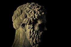 Carved classical marble bust of Hercules, late 18th-Early 19th century