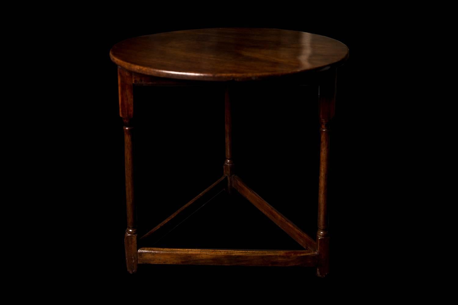 English Very Rare King George II Walnut Cricket Table, 18th Century