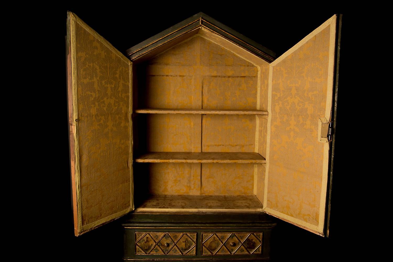 Baroque Revival Rare North Italian Arte Povera Cabinet, circa 1780