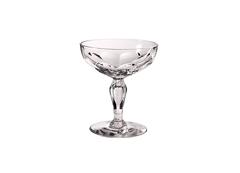 Stylish Set of 15 Crystal Val St Lambert Champagne Coupes, Belgium, Mid-Century