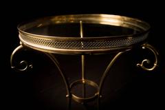 Brass Bouillotte Side Table with Swan Feet in Maison Jansen Style, 19th Century