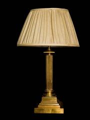 Stout and Substantial Brass Neoclassical Doric Table Lamp, 19th Century