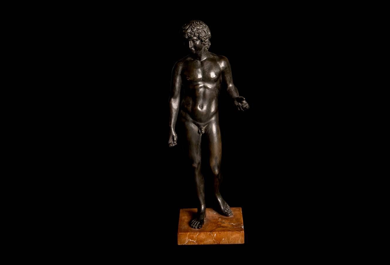 Fine and Rare Grand Tour Patinated Bronze of the Antinous Farnese, 19th Century In Good Condition In London, GB