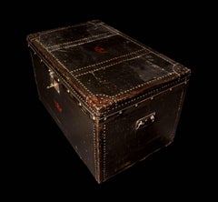 Black Leatherette Coaching Trunk of Great Style and Character, England
