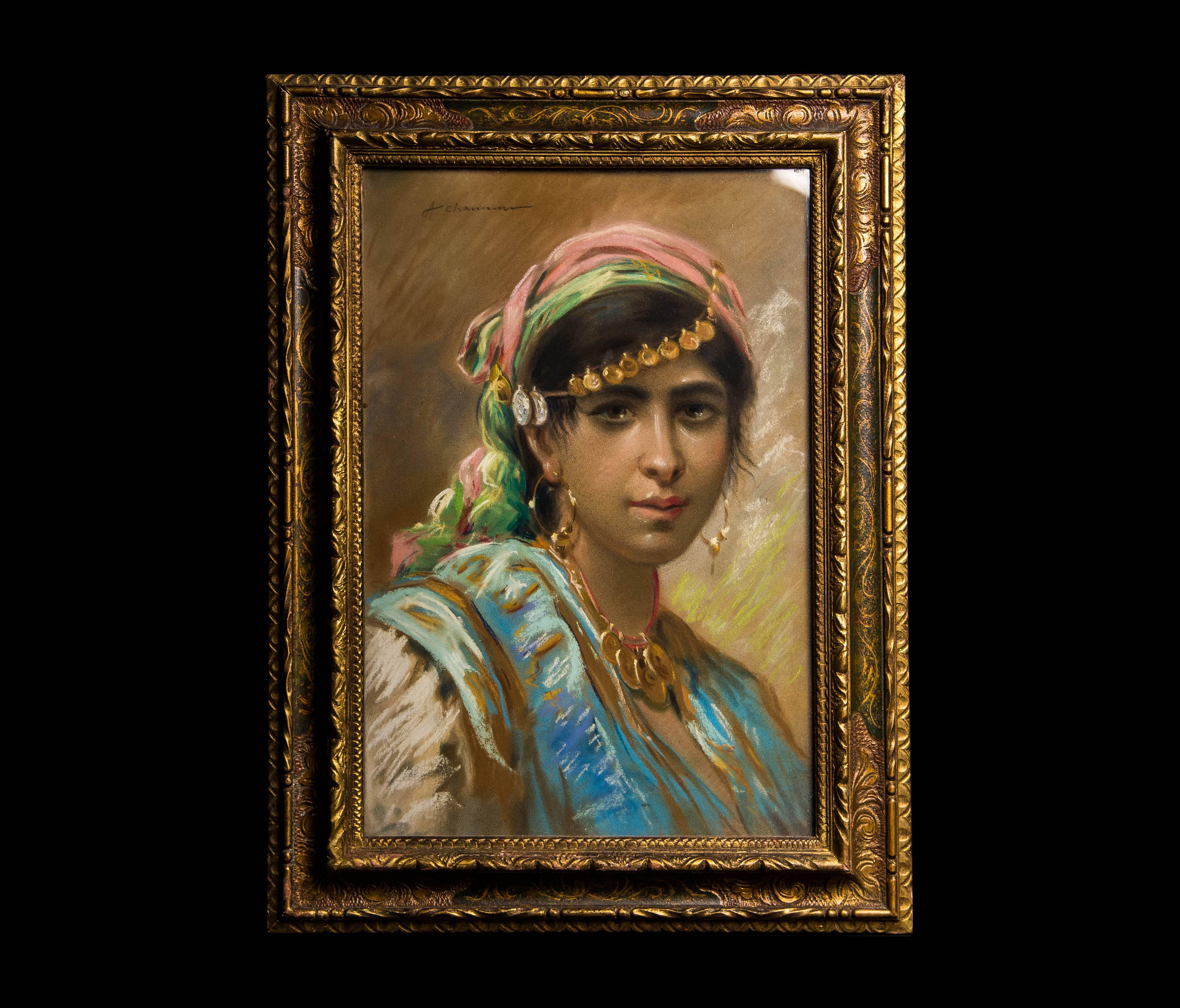 A really beautiful and very well executed pastel drawing portrait. Wonderful vibrant color, technique and patina, within a complimentary decorative period gilt frame. The portrait is signed top left, the frame includes a glass panel.

  