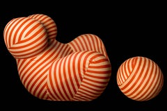 Stripe Jersey Serie Up 2000 Armchair and Ottoman by Gaetano Pesce, B&B Italia
