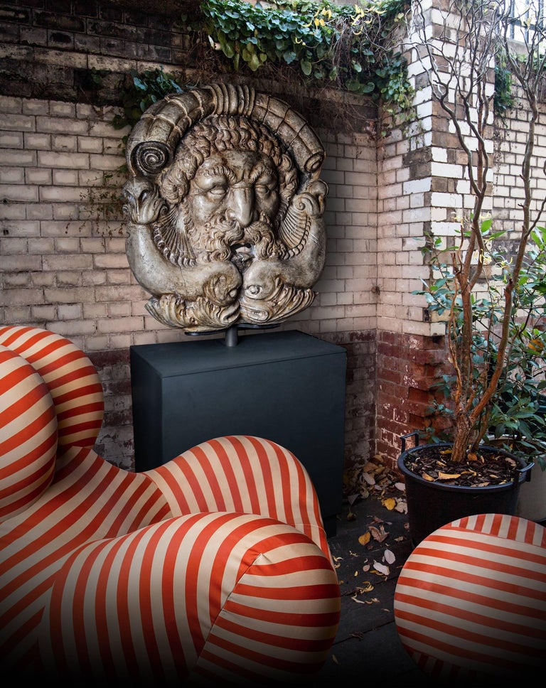 Stripe Jersey Serie Up 2000 Armchair and Ottoman by Gaetano Pesce, B&B  Italia at 1stDibs