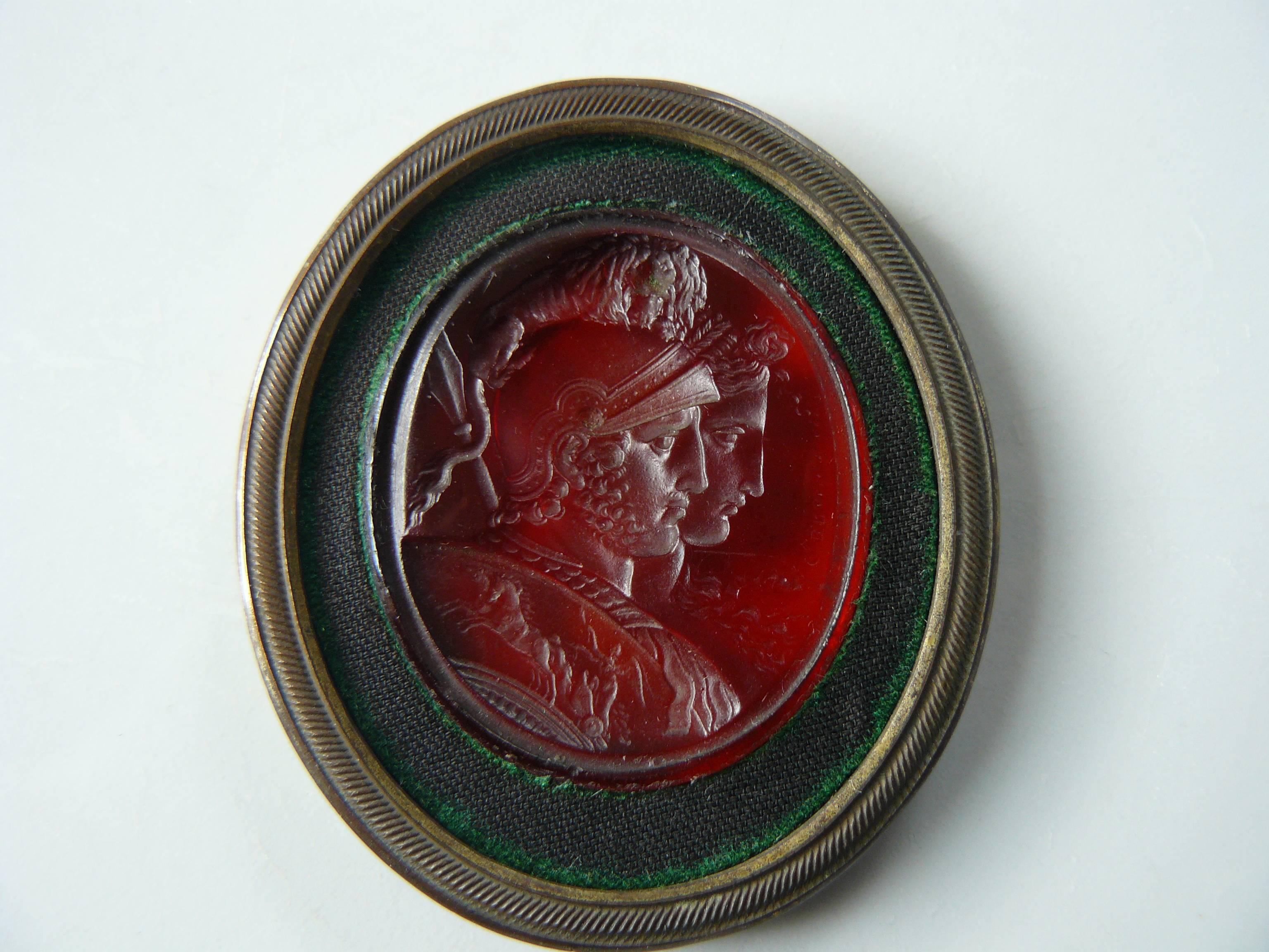 Late 18th Century 18th Century Glass Intaglio Charles Brown 