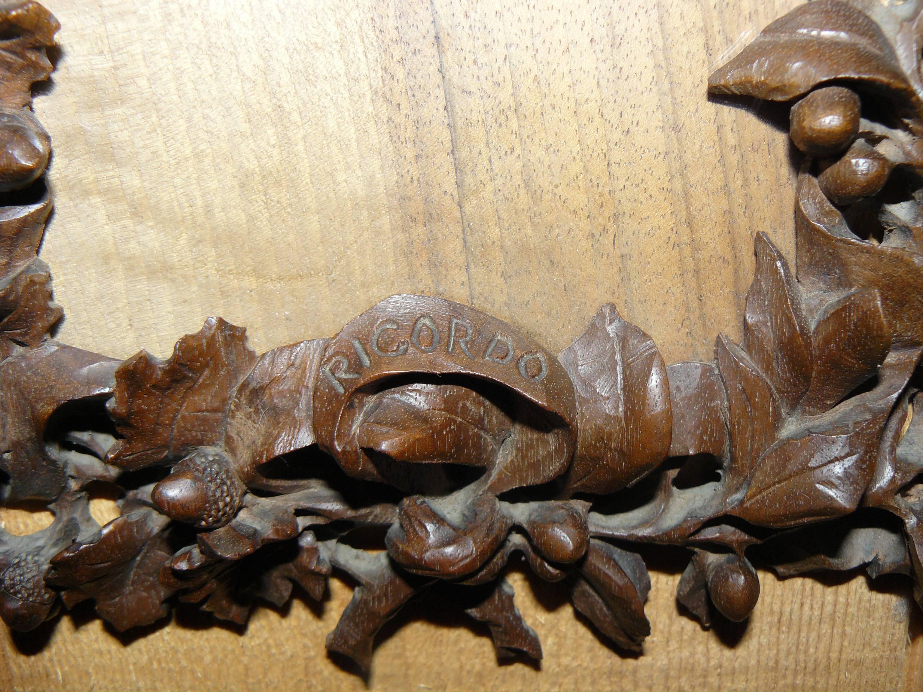 Black Forest 19th Century Carved Wood Frame For Sale