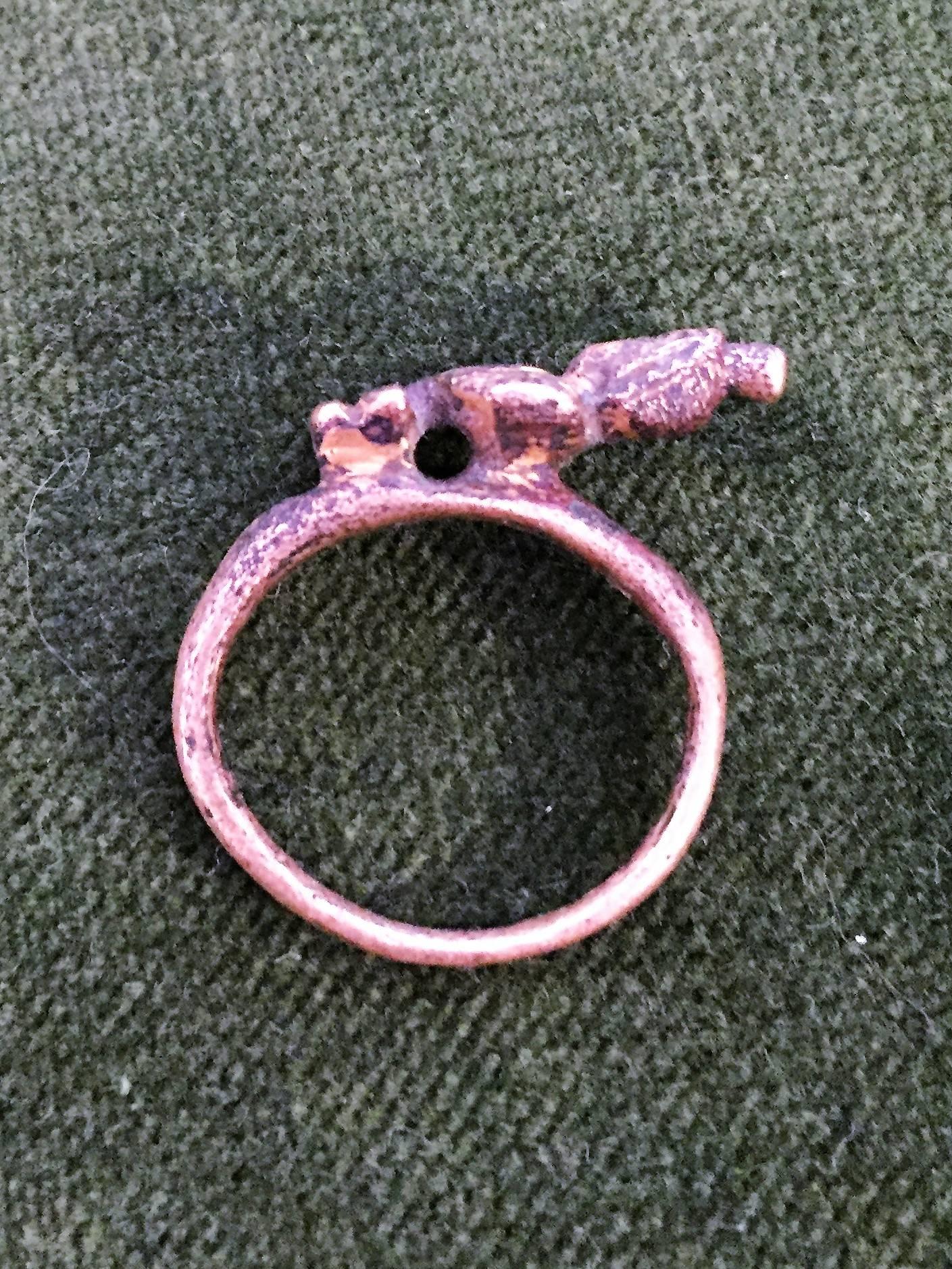 Romano/Egyptian Bronze Ring Sarapis II th Ad Century For Sale 2