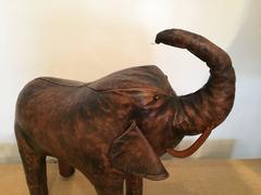 20th Century Vintage Valenti Leather Elephant Footstool