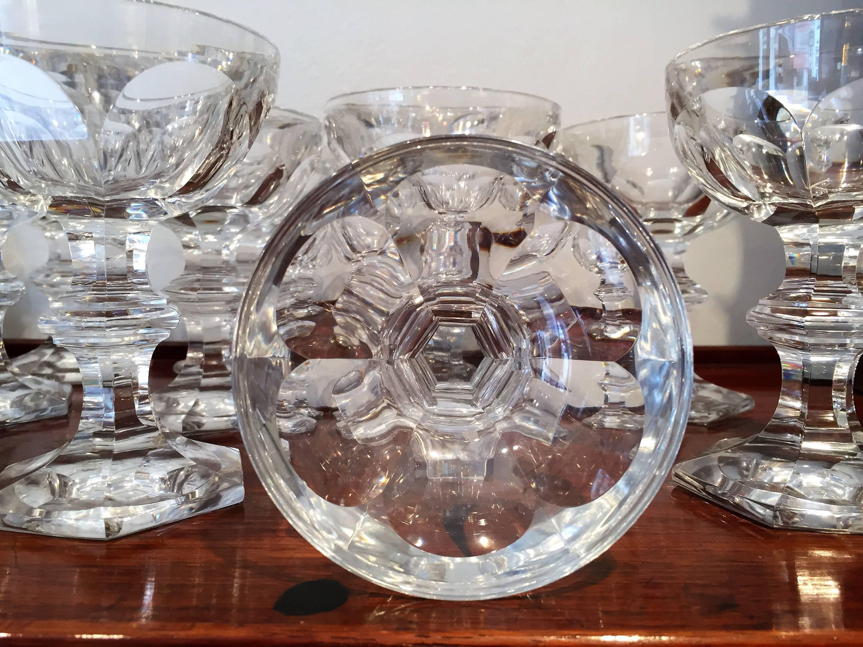 19th Century French Baccarat Harcourt Champagne Coupe Glasses, Set of 14 In Excellent Condition In Biarritz, FR