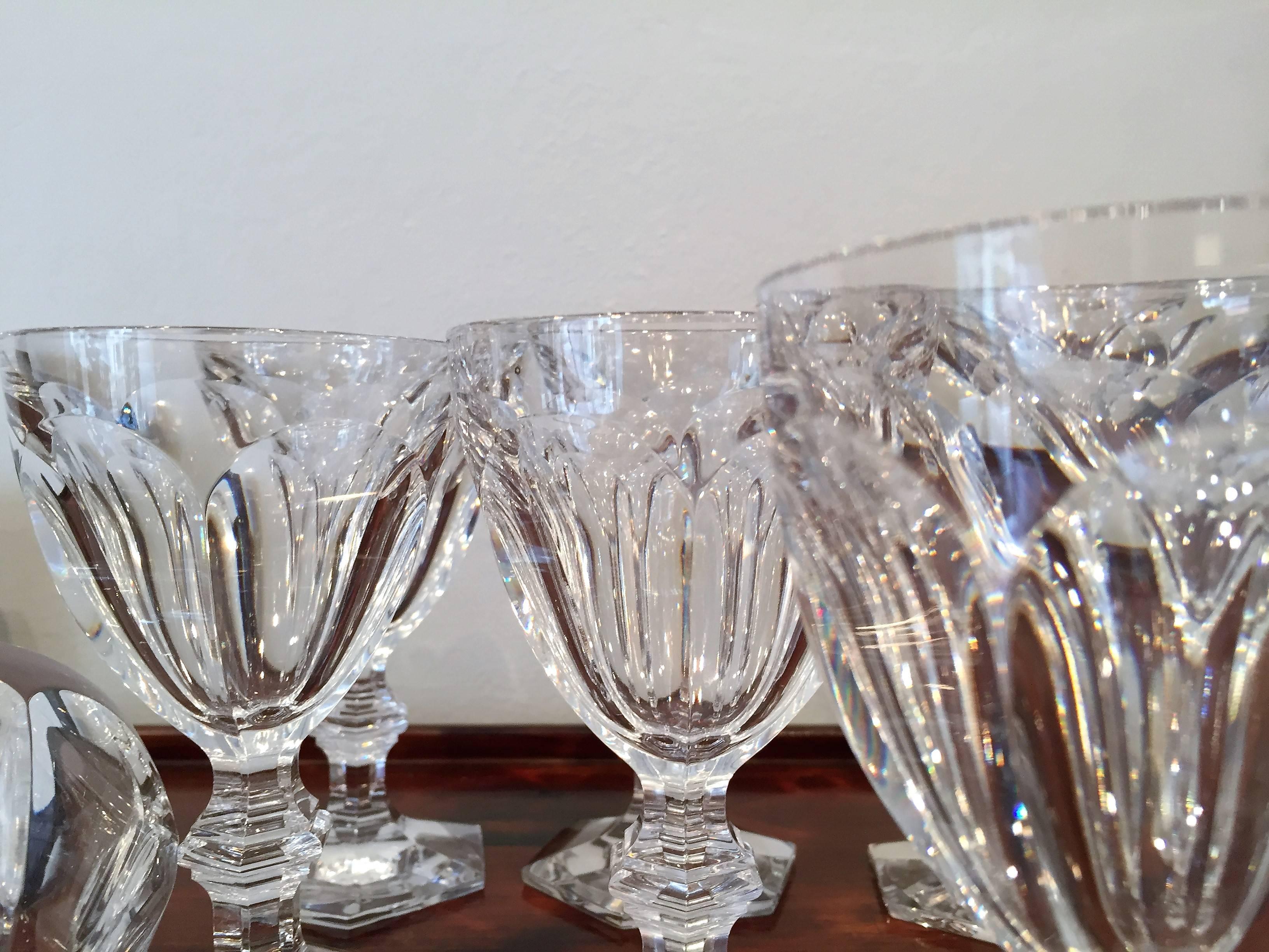 Louis Philippe Late 19th Century Baccarat Harcourt Porto Wine Glasses Set of Eight For Sale