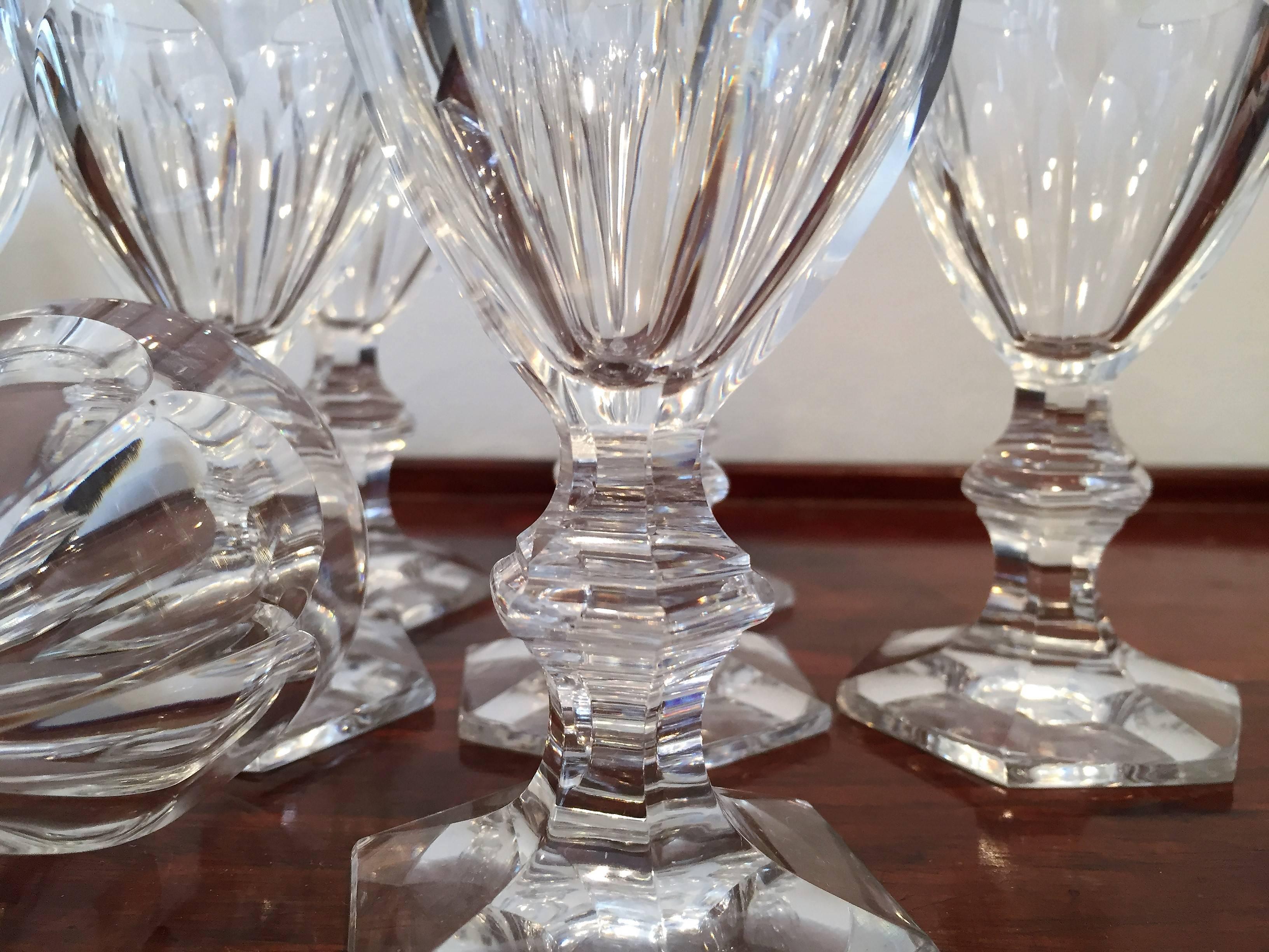 French Late 19th Century Baccarat Harcourt Porto Wine Glasses Set of Eight For Sale