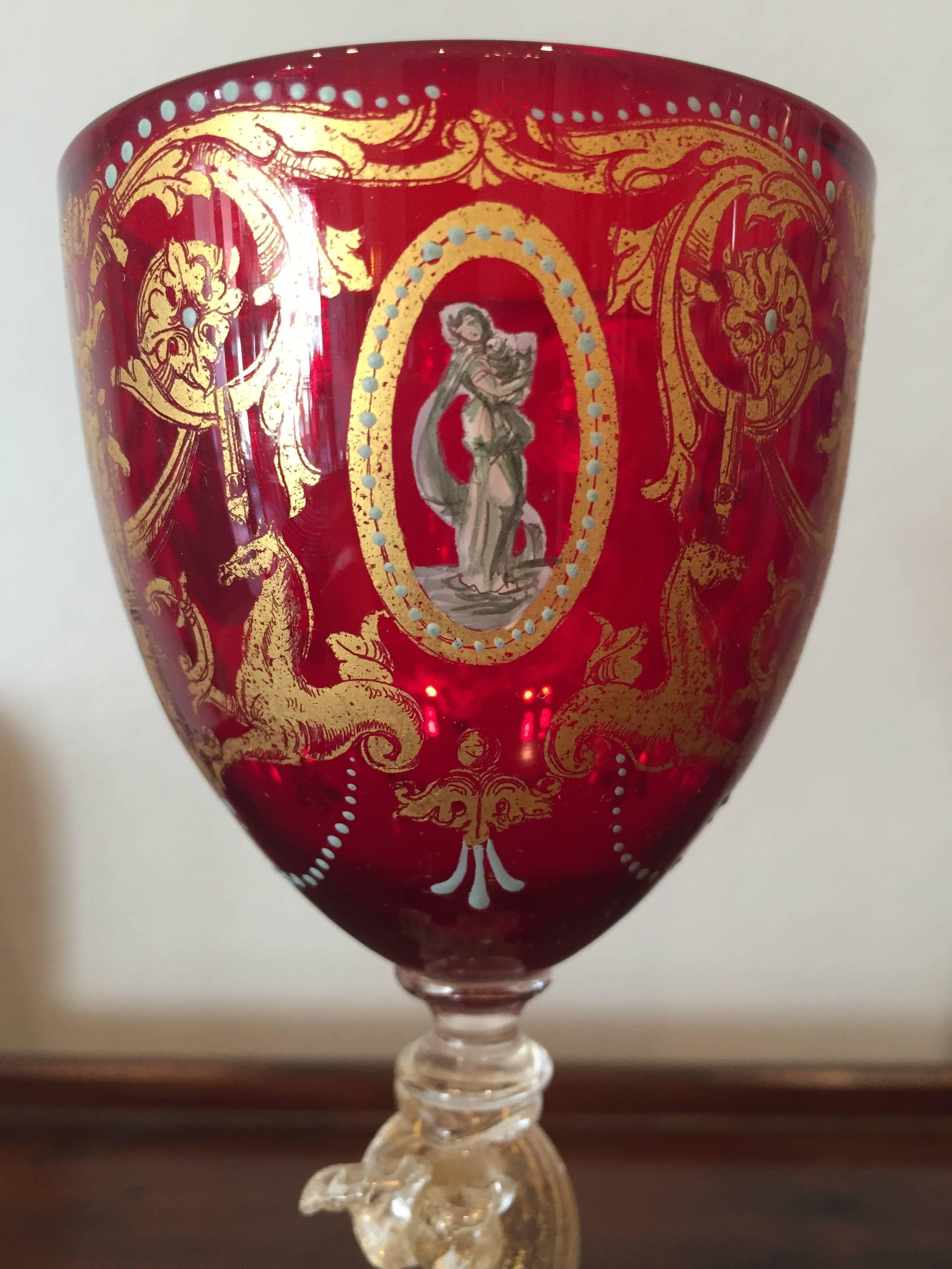 Italian 19th Century Salviati Venetian Red Glass