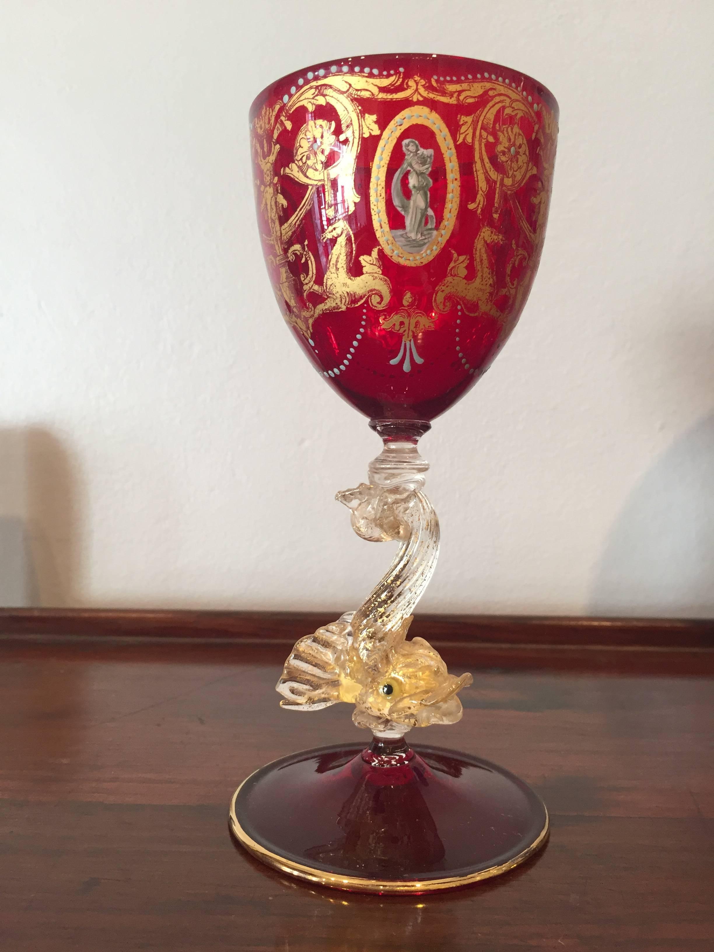 19th Century Salviati Venetian Red Glass 1