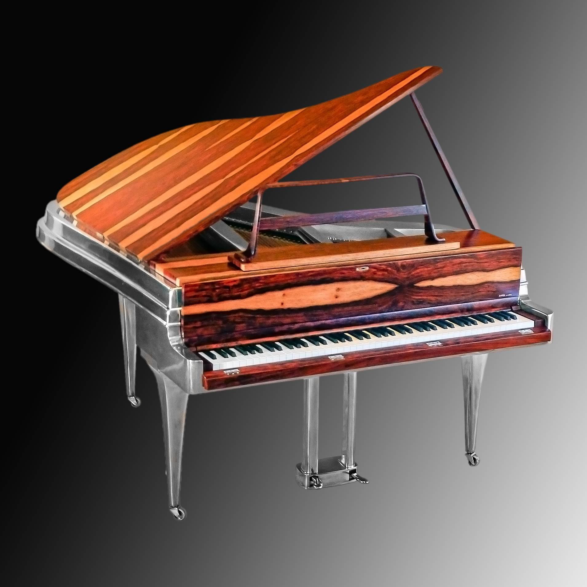 German Aluminium Period Grand Piano Recent Makeover with State of the Art ST&S Parts For Sale