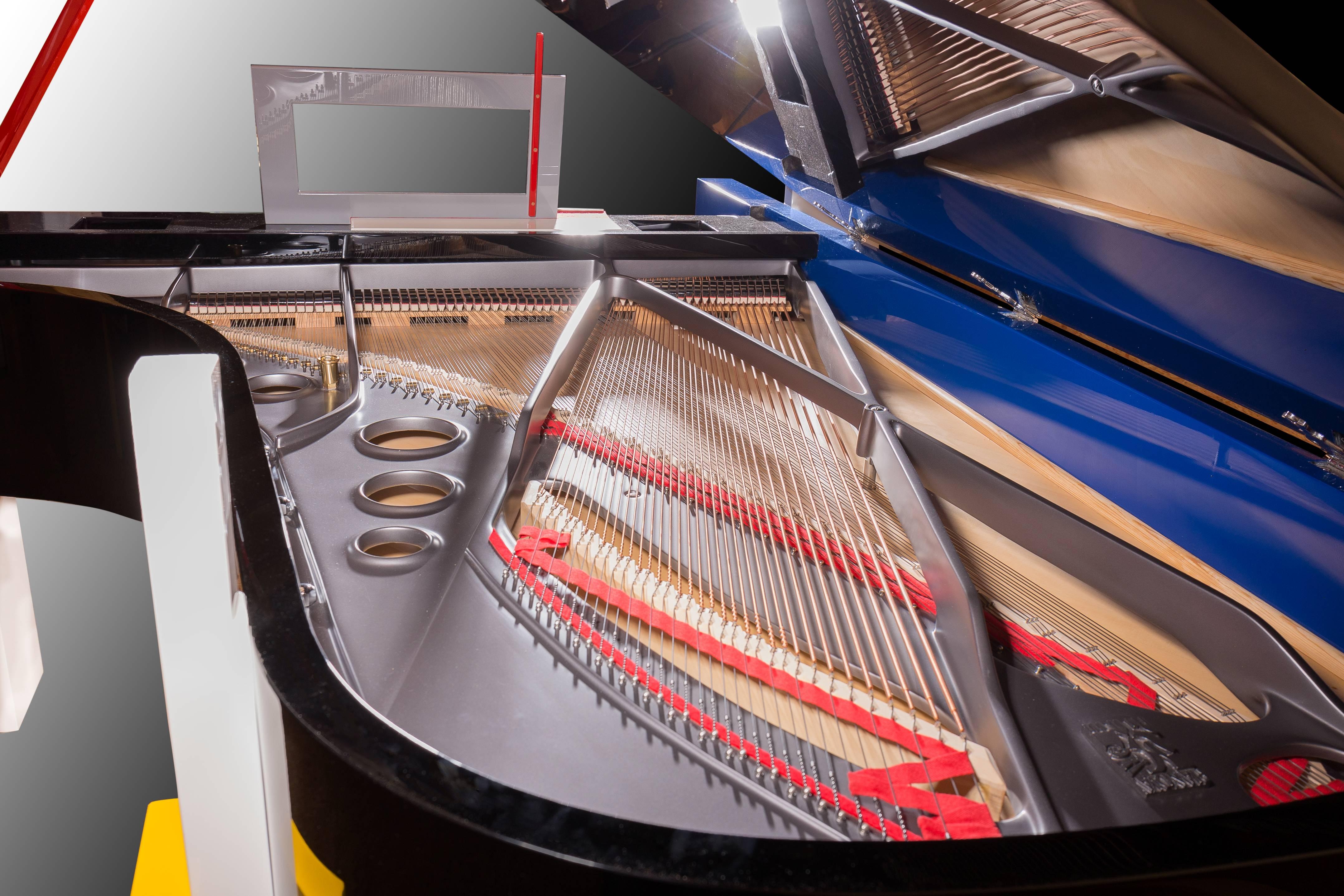New Modern Art German Grand Piano, Luxury Handmade Fenner B Mondrian Colored For Sale 1