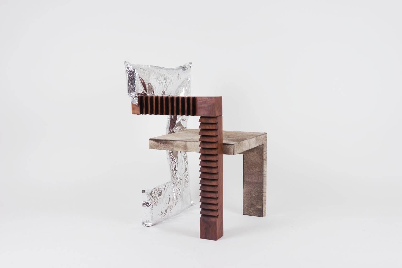 Debuting at 'The New Frontier: Young Designer-Makers in the Pacific Northwest' exhibition at the Bellevue Art Museum. 

This limited edition chair utilizes a modernist furniture icon, Rietveld's 'Steltman' chair, as a shape and remixes it with an