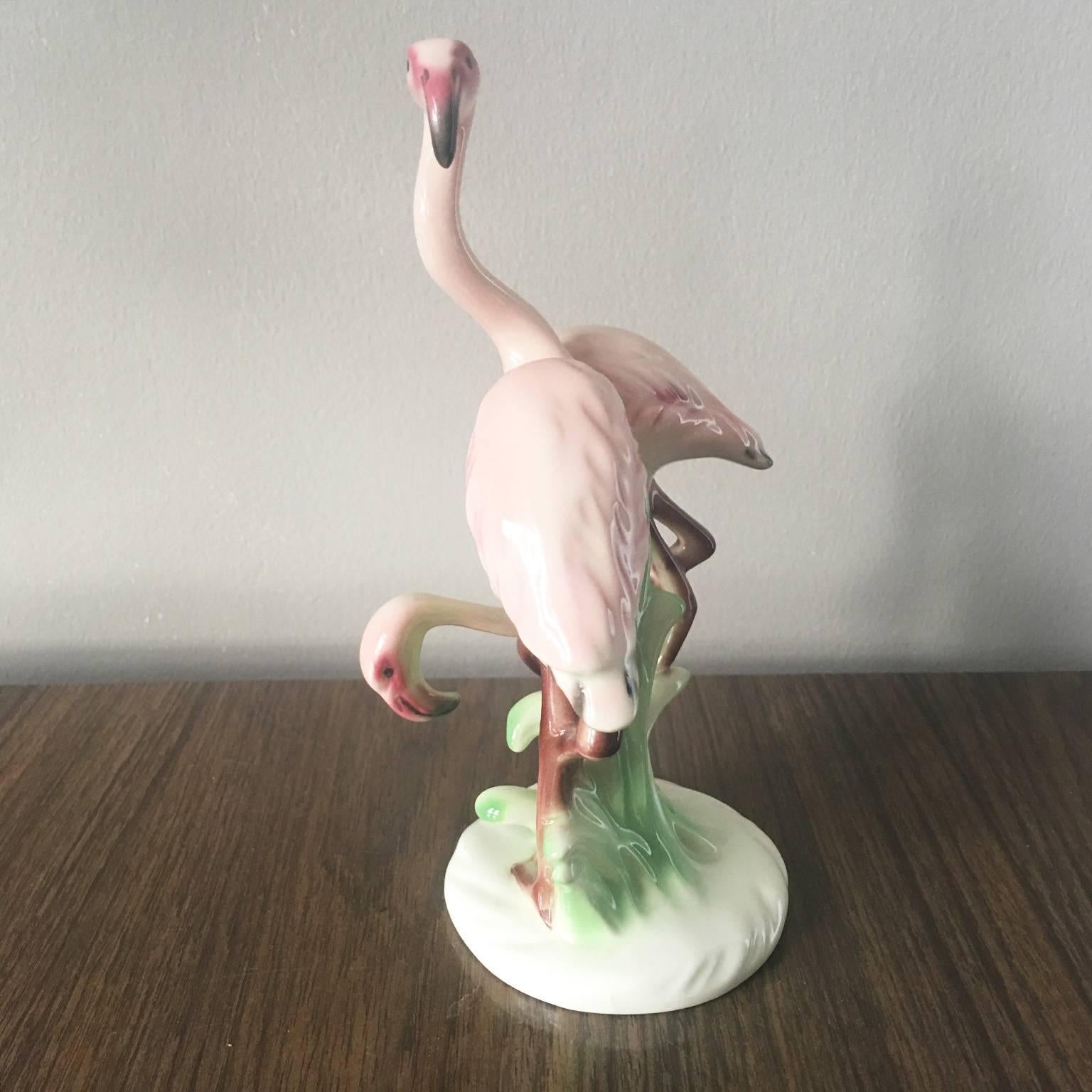 glass flamingo figurine