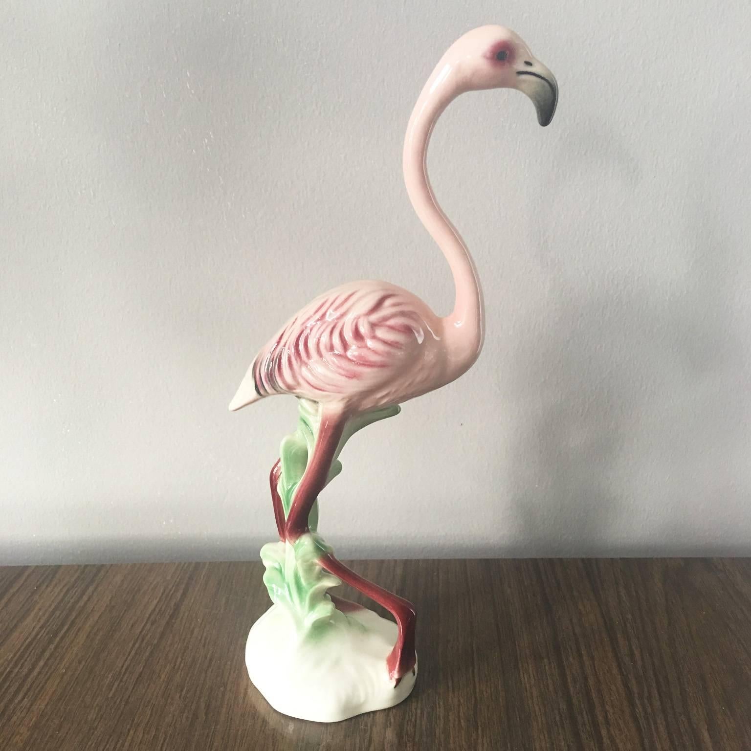 Vintage pink flamingo figurine stamped Goebel W Germany
Mint condition, no cips
Measures: H 25 cm.
   
