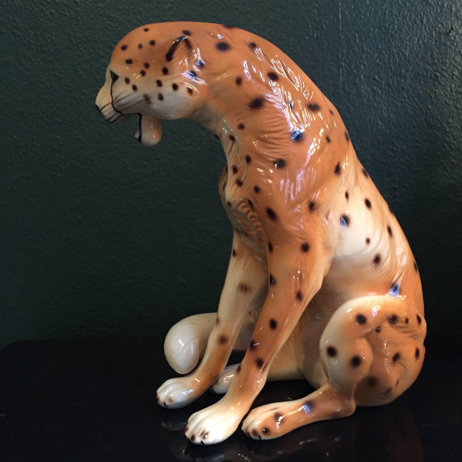 Porcelain Leopard In Excellent Condition For Sale In Copenhagen, DK