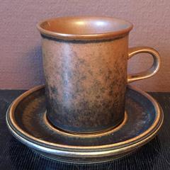 Ruska from Arabia, Brown Stoneware, Coffee Service, Finnish Design, 1960s-1970s
