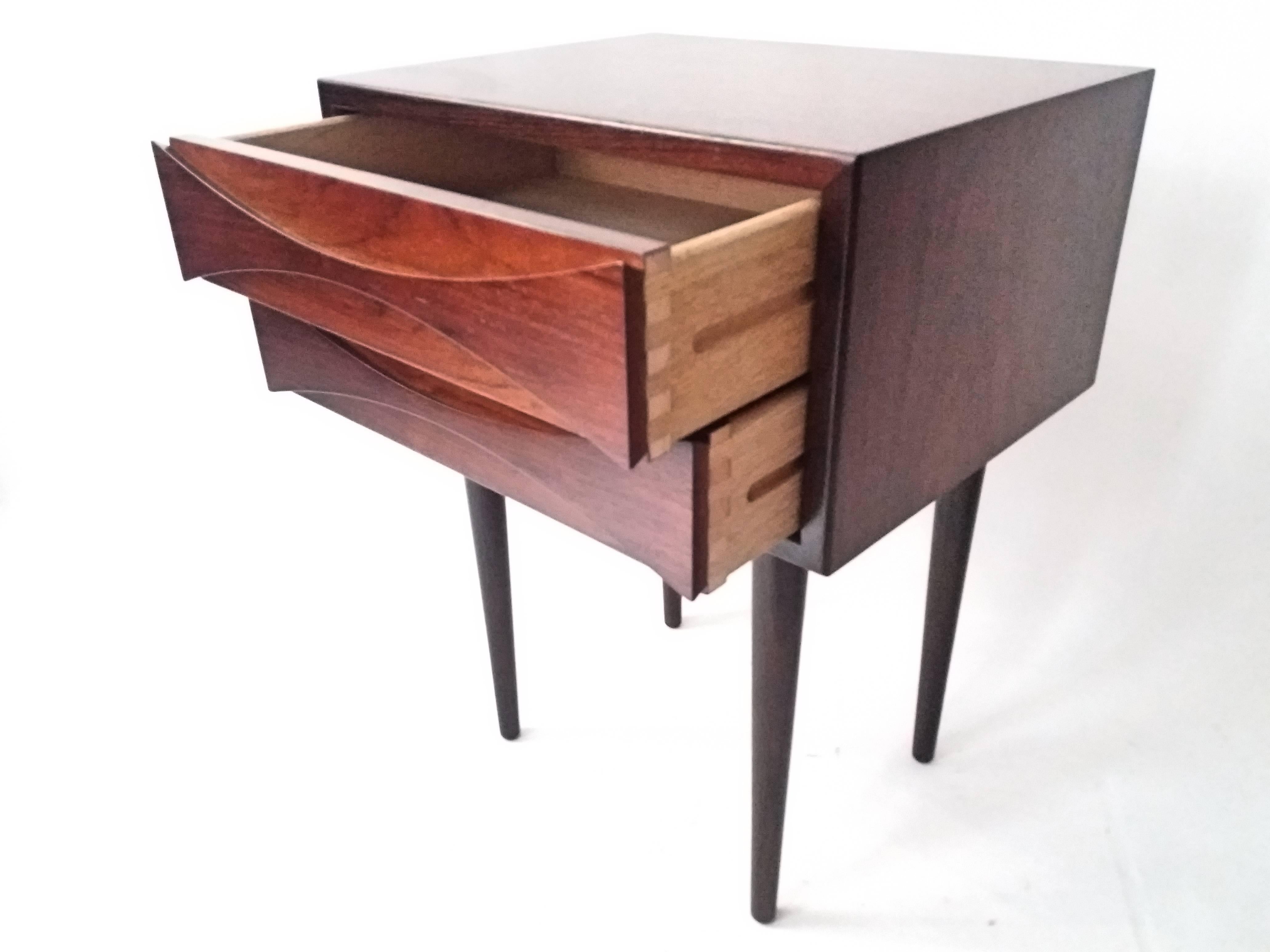 20th Century Pair of Tall Rosewood Nightstands by Arne Vodder