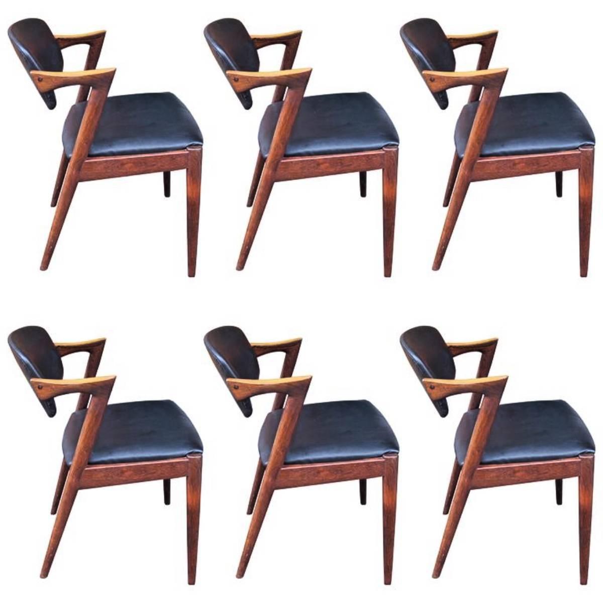 12 Kai Kristiansen chairs Model 42 in Rosewood CUSTOM UPHOLSTERY AVAILABLE For Sale