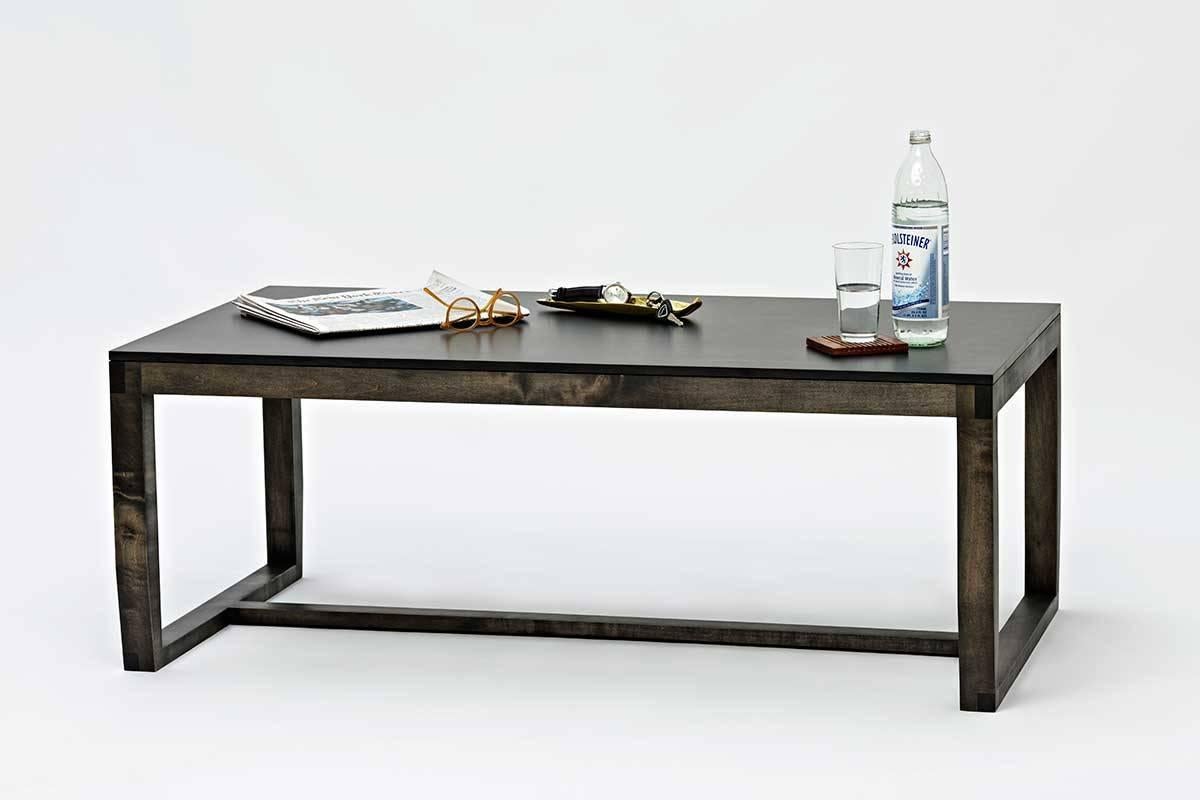 Modern Nick Coffee Table by Dane Co. - Solid Wood, Recycled Paper Top, Customizable For Sale