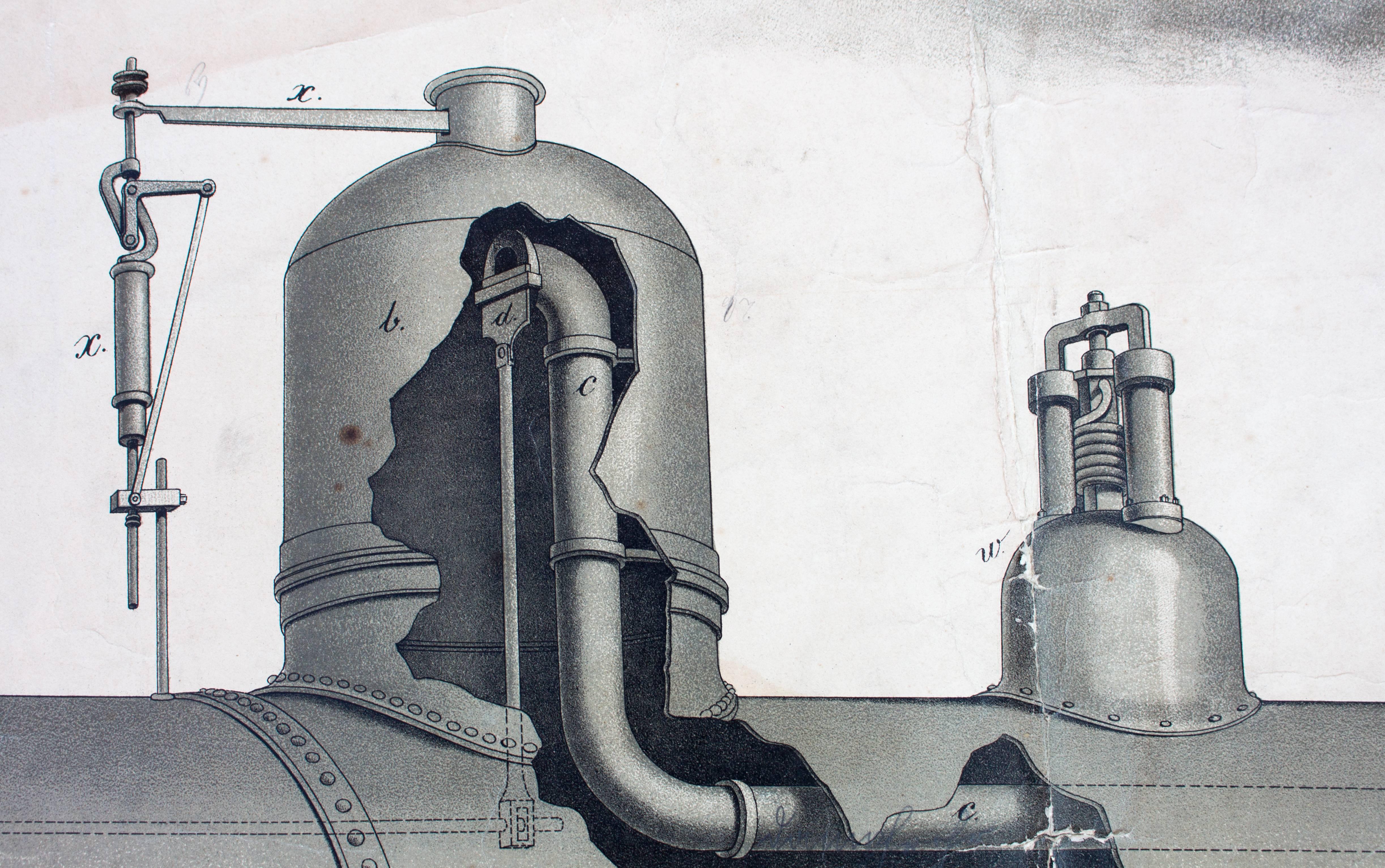 Other Rare Wall Chart, Locomotive, 1912 For Sale