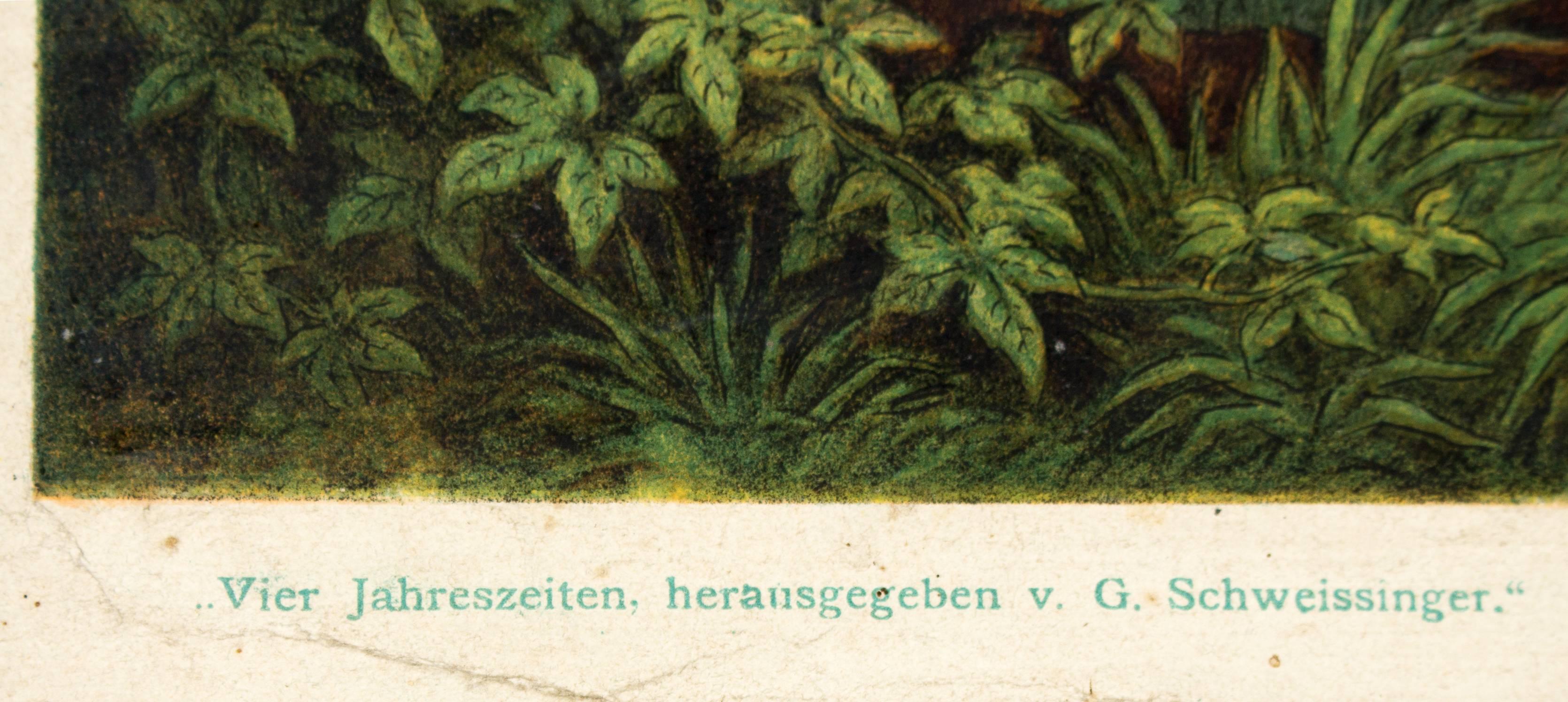 19th Century Wall Chart, Four Seasons, G. Schweisinger, 1885 For Sale 3