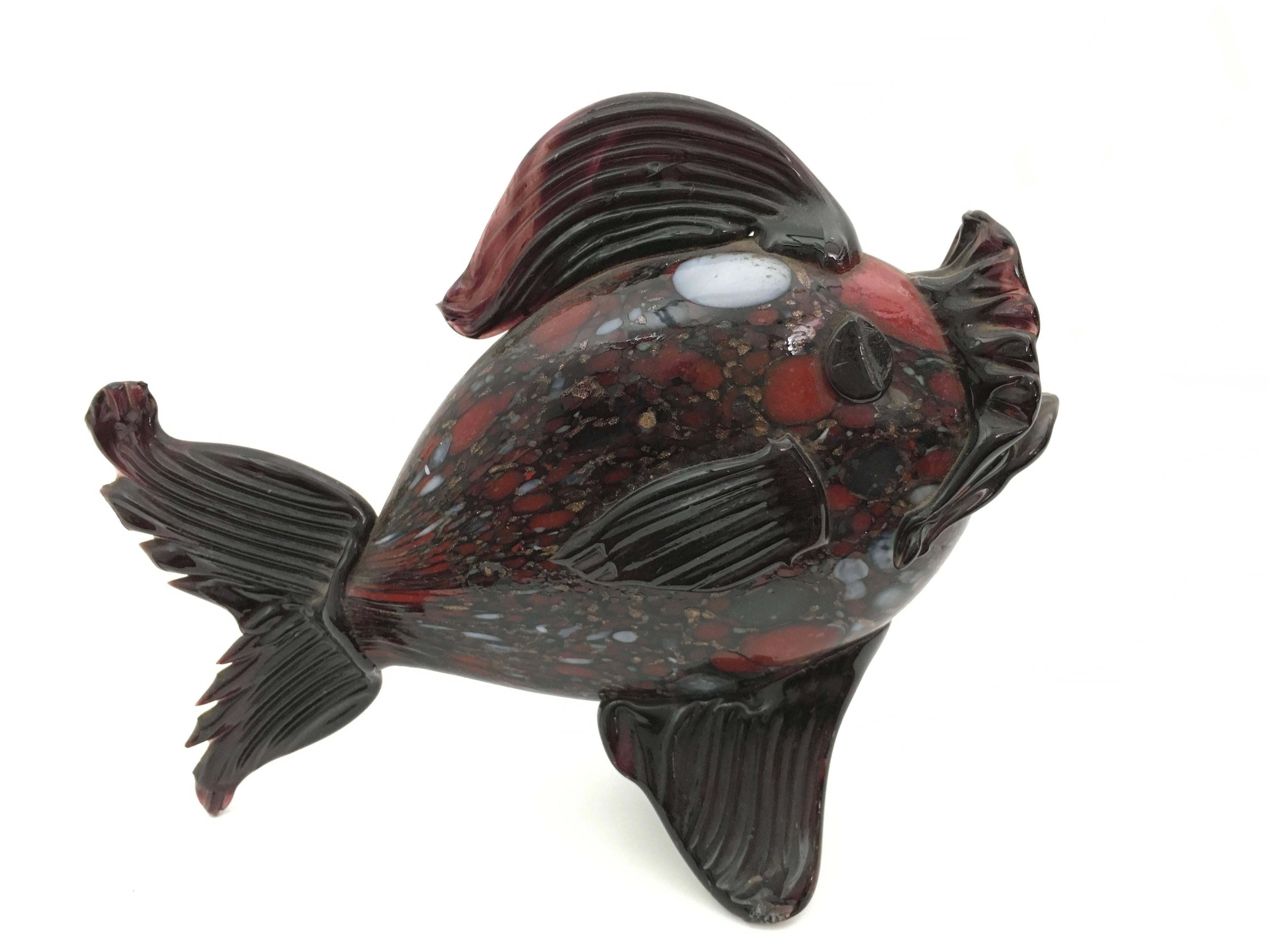 Mid-20th Century Pair of Barovier Blown Glass Fish by Fratelli Toso, Italy, 1930s