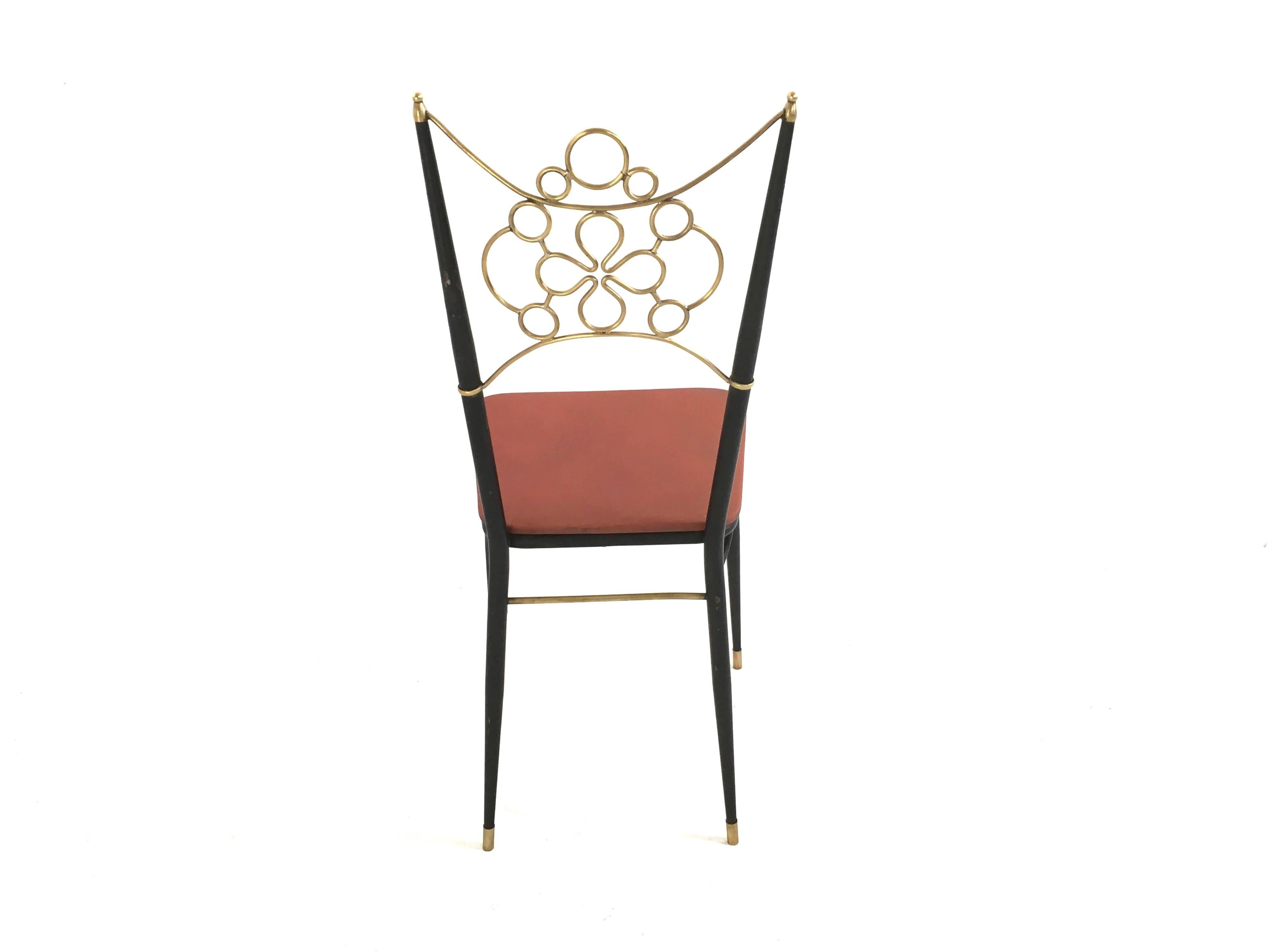 Brass Set of Four Chairs, 1950s