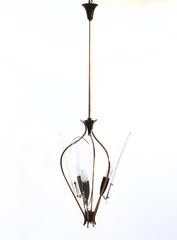 Curved Glass Petal Ceiling Light, 1950s