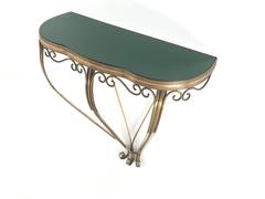 Brass and Glass Console, 1950s