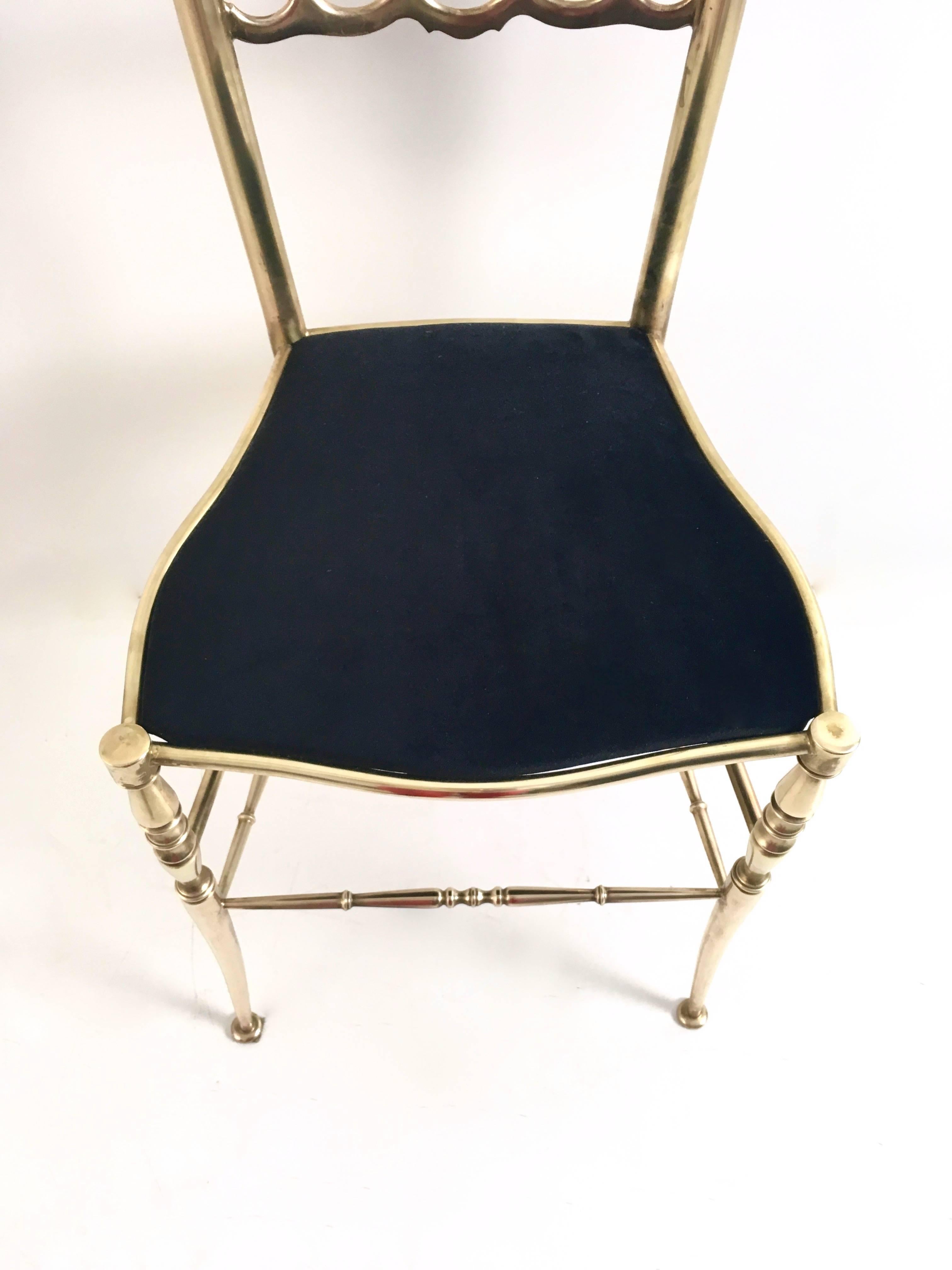 Pair of Brass Chiavari Chairs, 1950s 4